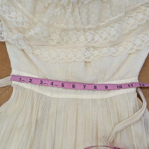VINTAGE WEDDING - 1970s Vintage Gunne Sax by Jessica McClintock Size 5 Natural - Picture 10 of 15